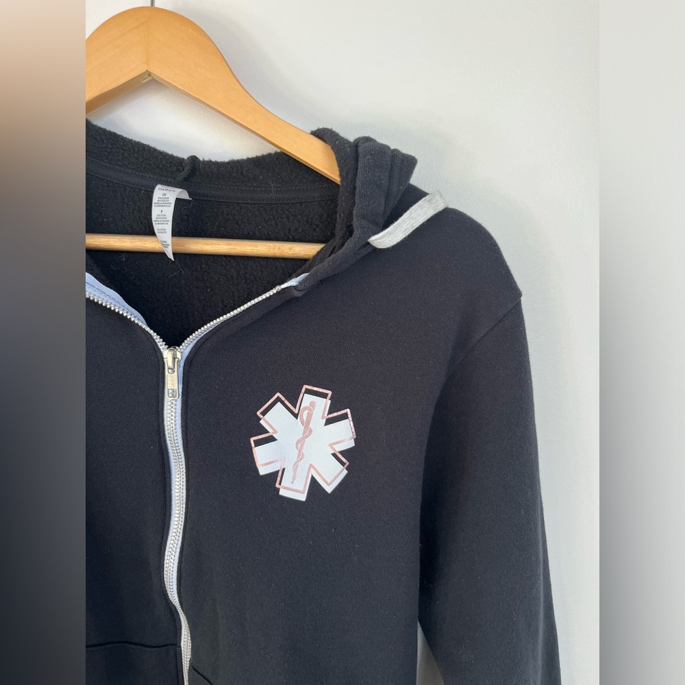 EMS Star Of Life Black Hooded Zip-Up Sweater